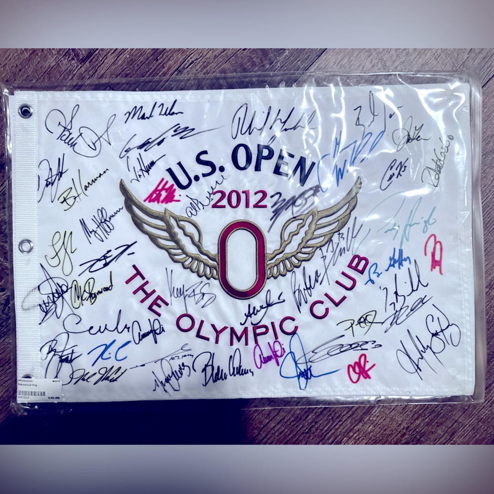 US Open pin flag Autographed